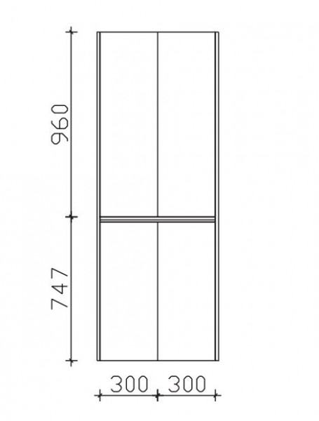 Pelipal 6040 Bad-Hochschrank mit 4 Drehtüren / 63 cm HLT016017