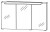 SET431005 Spiegelschrank, 3 Drehtüren, inkl. LED Aufbauleuchte Clara, mit Schalter und Steckdose - Maße: 15x100x64 cm