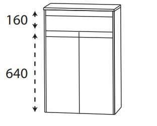Puris New Xpression - Highboard / 62,5 cm breit