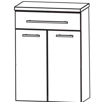 Puris Fine Line Bad-Highboard 60 cm breit HBA556A7W