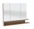 SET5390RU Spiegelschrank, 3 Doppelspiegeltüren, 6 Glasböden, 2 Mittelwände, Schalter und Steckdose, Regal überstehend und geöffnet, rechts oder links geöffnet, Regal farblich absetzbar - Maße: 15x105x80 cm