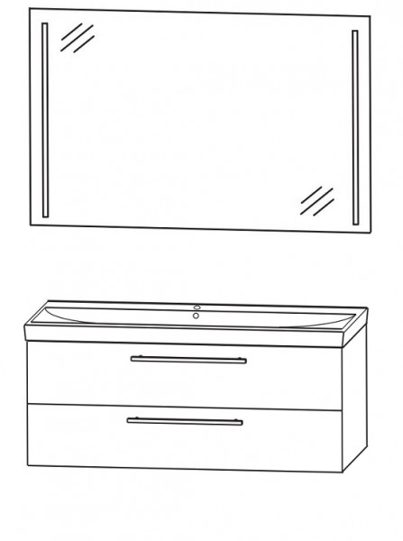 Puris Protection1 - Badmöbelset 3 - 100 cm / mit Flächenspiegel