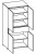 996.337838 Midischrank / 4 Drehtüren / 1 großer Schubkasten / 2 Einlegeböden / inklusive Türdämpfer / stehend