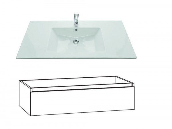Marlin Bad 3290 Waschtisch mit Unterschrank 100 cm breit - Unterschrank variabel