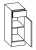 955.303240 Unterschrank / 1 Drehtüre / 1 Schubkasten / 1 Einlegeboden / Abdeckplatte / stehend / Breite 32,5 cm / Höhe 85,4 cm / Tiefe 33 cm