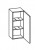 327.013030 Wandschrank / 1 Drehtüre / 2 Einlegeböden / inklusive Türdämpfer - Breite 30 cm / Höhe 70 cm / Tiefe 20 cm