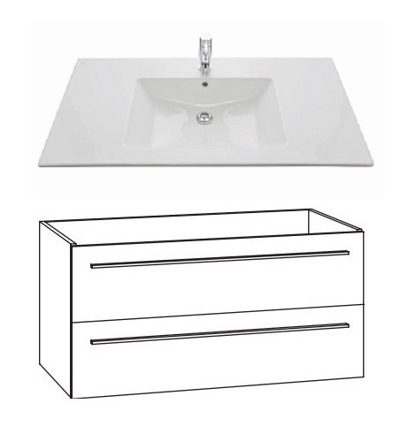 Marlin Bad 3260 Waschtisch mit Unterschrank WKHSA9 / 100 cm