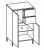 313.016051 Highboard / 2 Drehtüren / 2 Schubkästen / 1 Einlegeboden / Abdeckplatte / 4 Füße