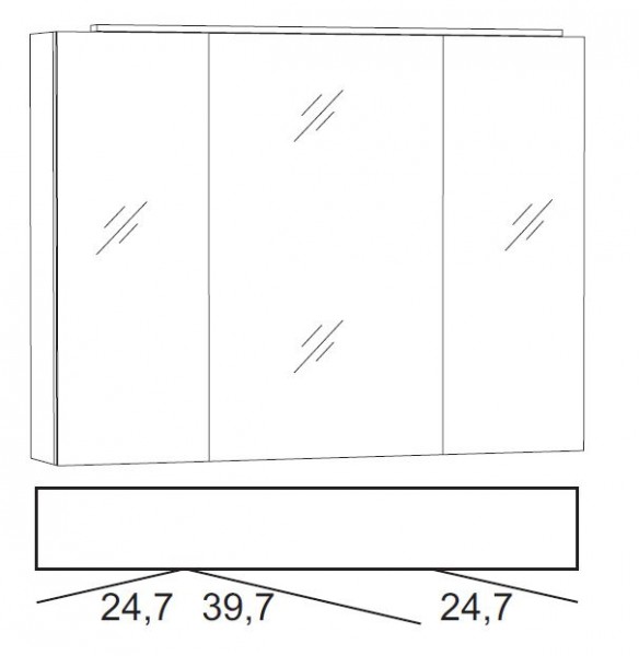 Marlin 3040city Spiegelschrank 90 cm breit SLLB9