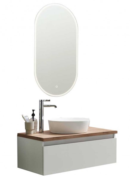 Puris Vialli Badmöbel Set 80 cm breit - Becken mittig