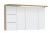 Spiegelschrank-Set 120 cm SET40122L, Spiegelschrank S2A 4390 1D: 3 Doppelspiegeltüren, 2 Mittelwände, 6 Glasfachböden, 1 Schalter-Steckdosen-Element Spiegelschrank S2A 433B 1D L: 1 Doppelspiegeltür, 2 sandgestrahlte LED-Lichtfenster, 2 beleuchtete Glasfac
