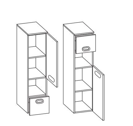 Pelipal Quickset 353 - Mittelschrank mit Nische / 30 cm breit
