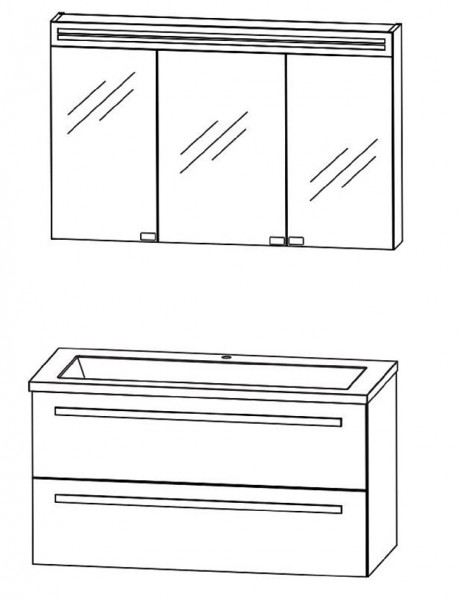Puris Star Line Badmöbel Set 90,6 cm breit kombinierbar – Glas