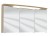 Spiegelschrank 120 cm S2A432S2, 1 Gesimsboden mit LED-Beleuchtung, 3 Spiegeltüren auf Trägerplatte, 2 Mittelwände, 6 Glasfachböden, 1 Schalter-Steckdosenelement, ohne Facettenschliff, Energieeffizienzklasse: A, B/H/T: 120x65,6x15 cm