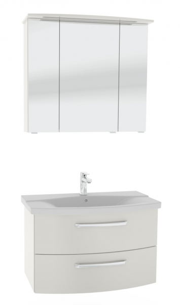 Pelipal 4010 Badmöbel Set inkl. Spiegelschrank mit Kranzbeleuchtung - 80 cm