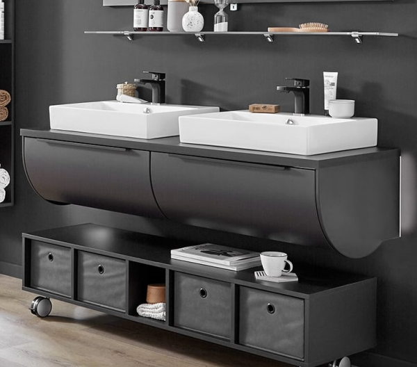 Puris Rounds Waschtischset mit Aufsatzbecken 140 cm