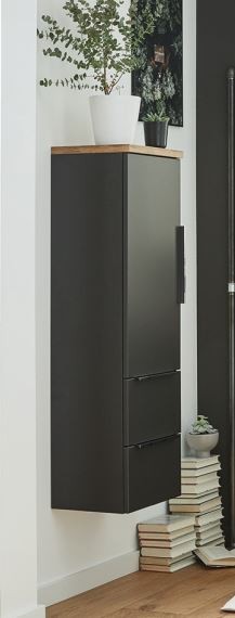 Puris Aspekt Bad-Mittelschrank - mit Drehtüre / Auszügen und Ablageplatte