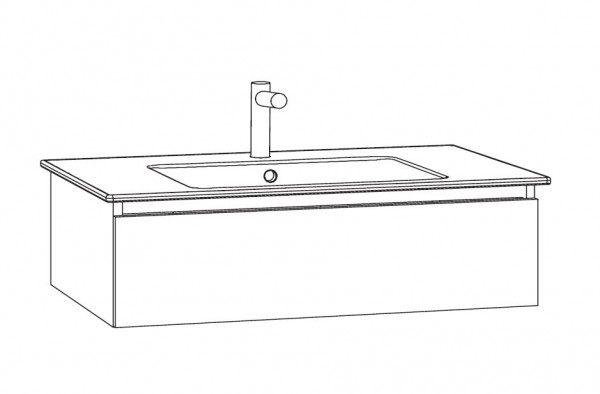 Marlin Bad 3290 Waschtisch mit Unterschrank 80 cm breit - Unterschrank variabel