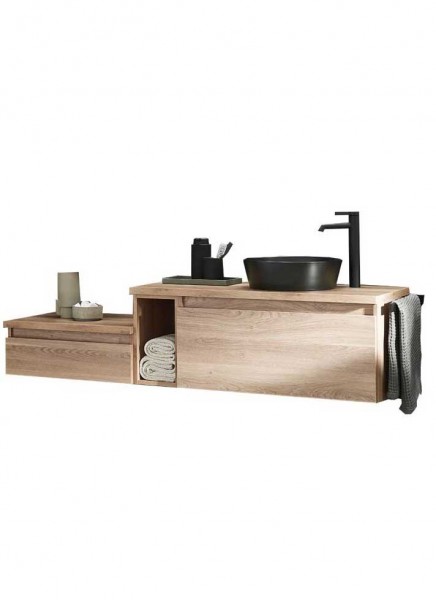 Puris Vialli Waschtisch mit Unterschrank 160 cm breit - Becken rechts