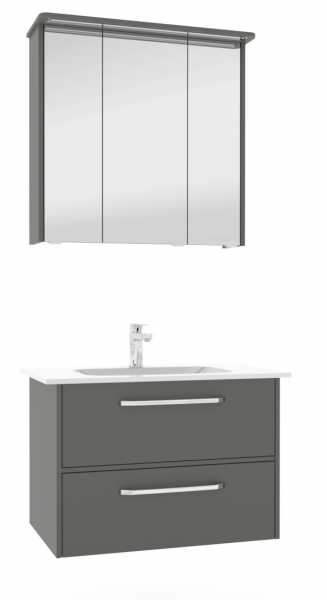 Pelipal 3050 Badmöbel Set mit Spiegelschrank mit Gesimsboden - 80 cm