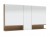 SET5315RG Spiegelschrank mit 3 Doppelspiegeltüren, 6 Glasböden, 2 Mittelwände, 2 Schalter Steckdosen Elemente, 2 Regal seitlich geöffnet - Maße: 15x150x80 cm