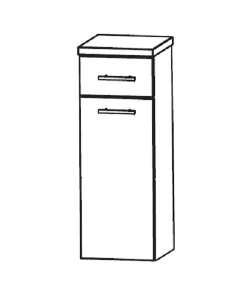 Puris Swing Bad-Highboard mit Wäschekippe 30 cm HBA553A7W Nussbaum - Sonderpreis - sofort lieferbar