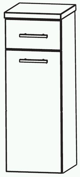 Puris Swing Bad-Highboard mit Wäschekippe 30 cm breit HBA553A7W