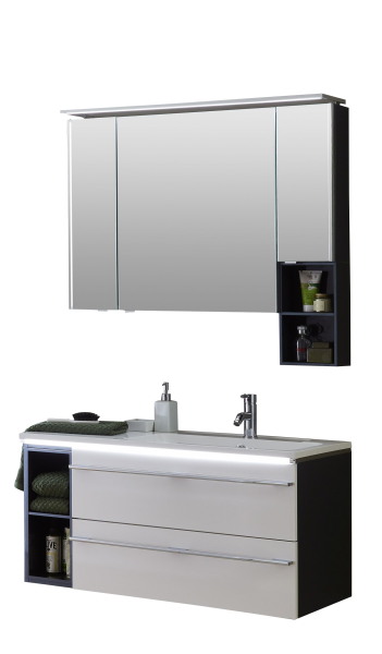 Marlin Bad 3250 Badmöbel Set 100 cm breit, mit Regal / Auszügen - Set 3