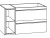 WMKEAA10 Unterschrank mit 2 Auszügen, Einschubregal links - Maße: 100x47,8x44,5 cm