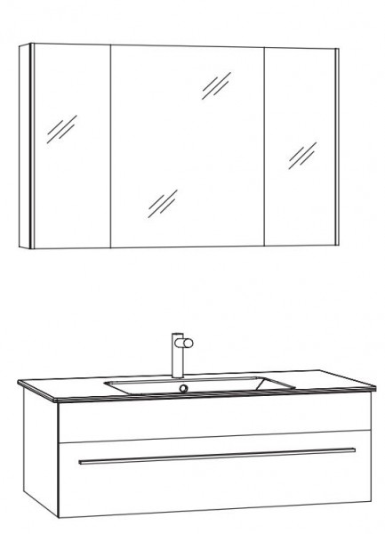 Marlin Bad 3260 Badmöbelset mit Spiegelschrank / 100 cm