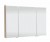 Spiegelschrank 90 cm SET43906, bestehend aus Spiegelschrank S2A 390 1D, 3 Doppelspiegeltüren, 2 Mittelwände, 6 Glasfachböden, 1 Schalter- und Steckdosenelement, Gesimsboden mit LED Flächenleuchte, Maße: 15x90x66 cm