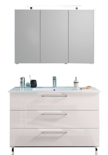 Puris Quada Badmöbel-Set kombinierbar 120 cm breit mit Einzelwaschtisch