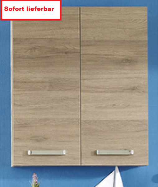 Pelipal Bad-Wandschrank 60 cm breit Eiche OKT016017 mit 2 Drehtüren - Sofprt lieferbar - Sonderpreis