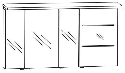 Puris Swing Spiegelschrank 140 cm breit SET40142R