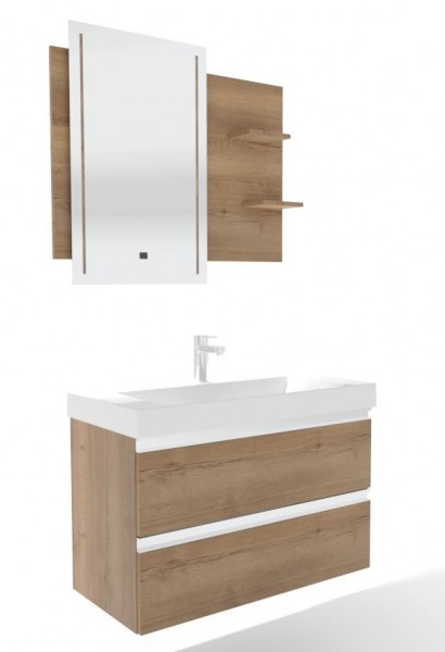 Puris c!puro Badmöbel Set - 90 cm Becken mittig