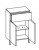 311.015040 - Problemlöser Unterschrank / 2 Drehtüren / 1 Schubkasten / 1 Einlegeboden / Abdeckplatte / 2 Füße - stehend 