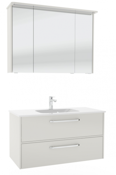 Pelipal 3050 Badmöbel Set mit Spiegelschrank mit Gesimsboden - 105 cm