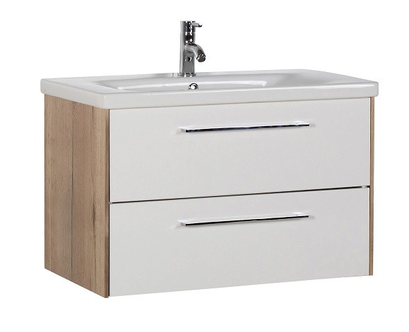 Marlin Bad 3400 - Waschtischset 80 cm breit - 2 Auszüge