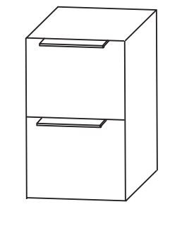 Puris Aspekt Bad-Unterschrank / 2 Auszüge und Ablageplatte