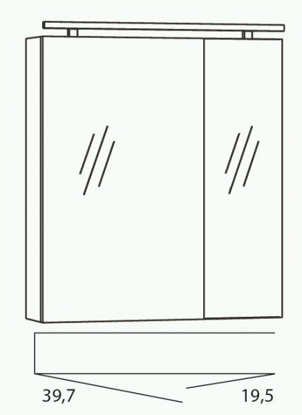 Marlin 3040city Spiegelschrank 60 cm breit SPSE600D-4