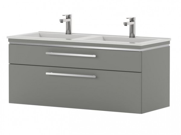 Puris Cool Line Doppelwaschtisch mit Unterschrank 122 cm breit - Keramik