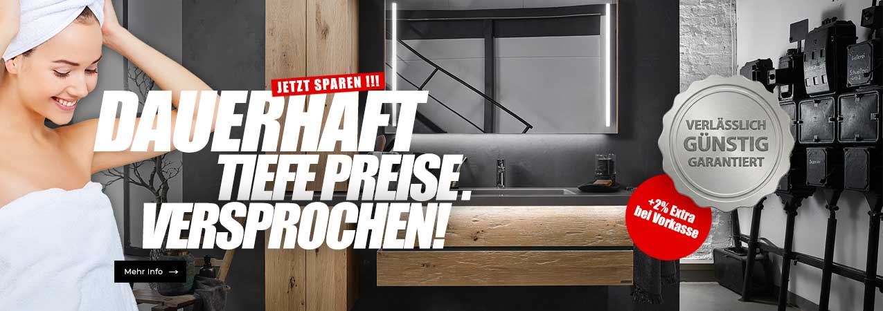 Dauertiefpreise auf Badmöbel