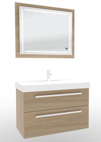 Puris c!mano Badmöbel Set - 90 cm Becken mittig
