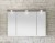 AG-SPS 16 Spiegelschrank mit LED-Strahler im Kranzboden / inklusive LED-Beleuchtung im Kranz, 12V LED, LM LED, 4W 3 Drehtüren, einfach verspiegelt, 6 Glaseinlegeböden, Schalter/Steckdose Kranzbreite: 820 mm, Kranztiefe: 285 mm / Anschlag von links: R L 
