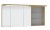 Spiegelschrank 140 cm SET41142R, Spiegelschrank S2A43901D: 3 Doppelspiegeltüren, 2 Mittelwände, 6 Glasfachböden, 1 Schalter-Steckdosen-Element Regal RG 435B: 2 beleuchtete Glasfachböden, 2x2 Watt / Converter 30 Watt Gesimsboden GS1 4114 BR: LED-Beleuchtun