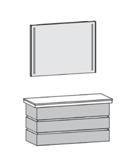 Thielemeyer Fresh Massivholz Badmöbelset 800460/801460 - Vorschlag 24 - 122 cm