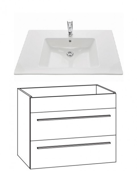 Marlin Bad 3260 Waschtisch mit Unterschrank WKHBSA7 / 80 cm