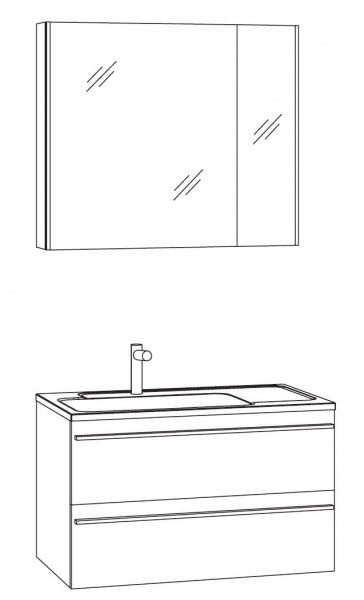 Marlin Bad 3250 Badmöbel Set 80 cm breit, mit 2 Auszüge