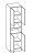  380.015028 Hochschrank / 4 Drehtüren / Nische / 3 Einlegeböden / stehend / Breite 50 cm / Höhe 195,5 cm / Tiefe 33 cm