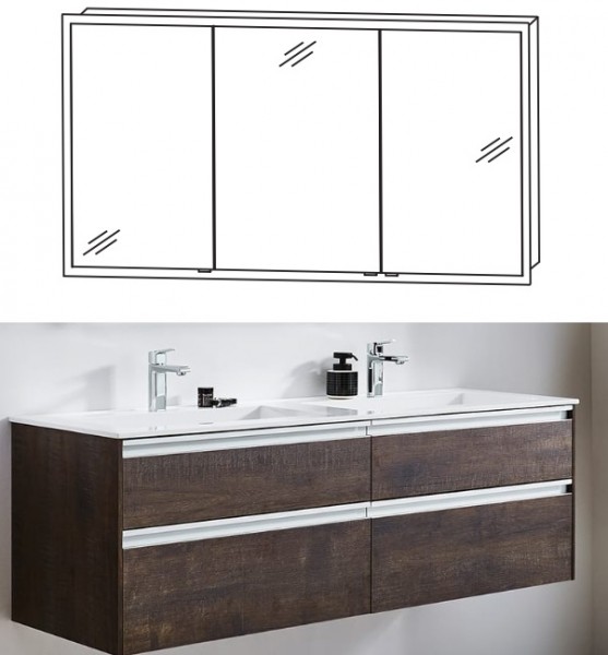 Puris New Xpression - Badmöbel Set 142 cm - mit Einbauspiegelschrank